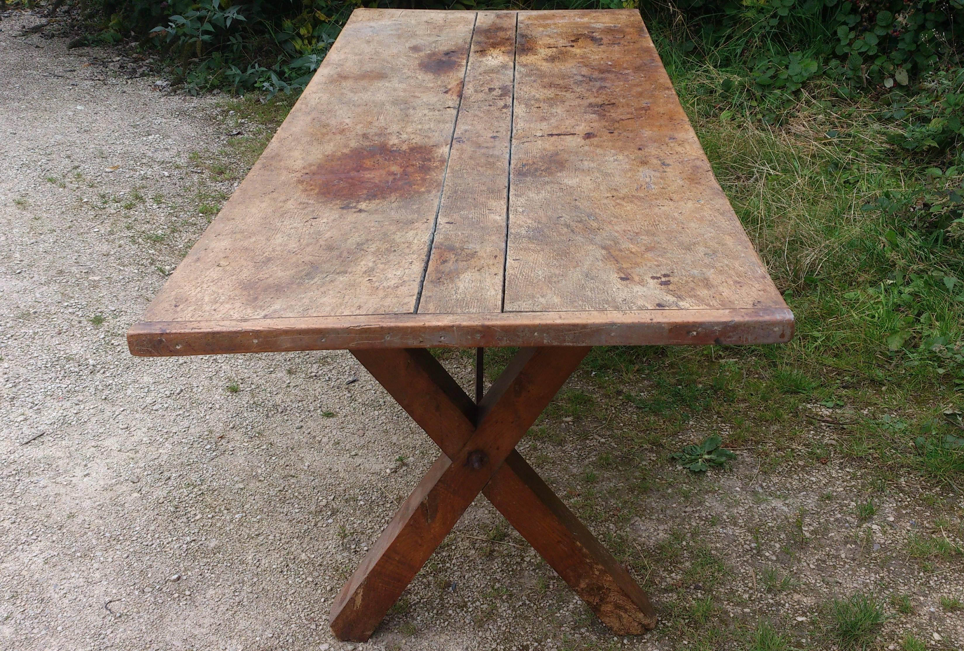 British 18th Century Georgian Sycamore & Elm Antique Vernacular Refectory Dining Table For Sale