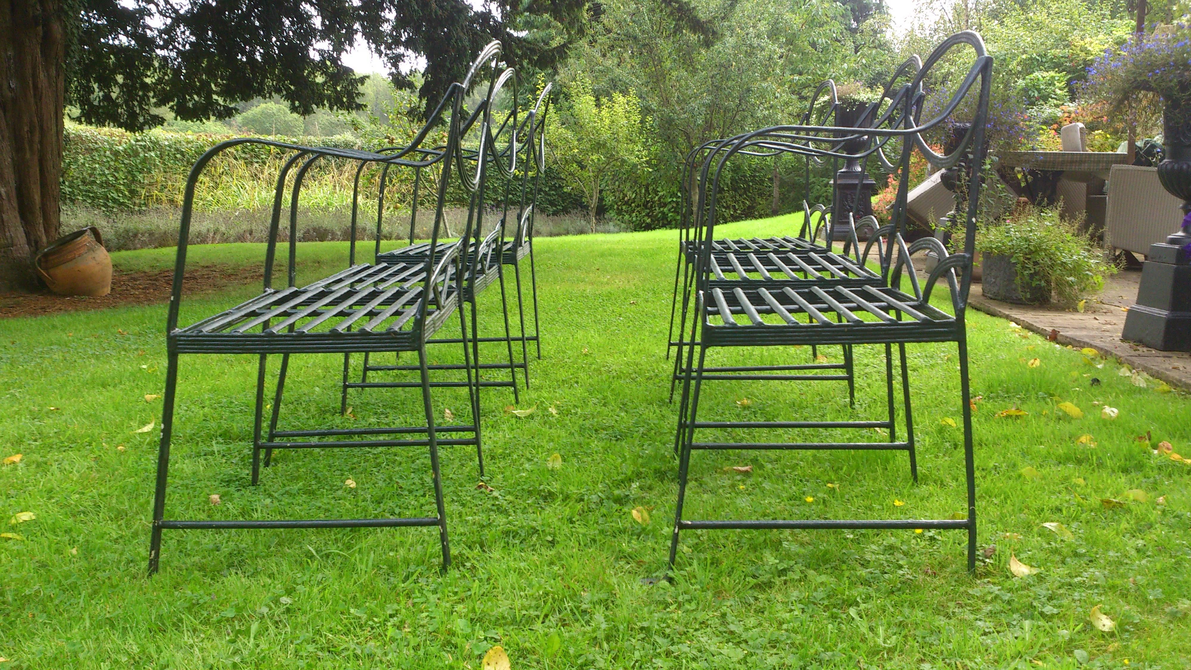 Set Of Six Hand Made Wrought Iron Garden Chairs in the Regency Style 1