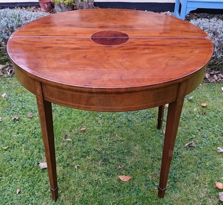 18th Century III Period Mahogany Antique Folding Tea Table For