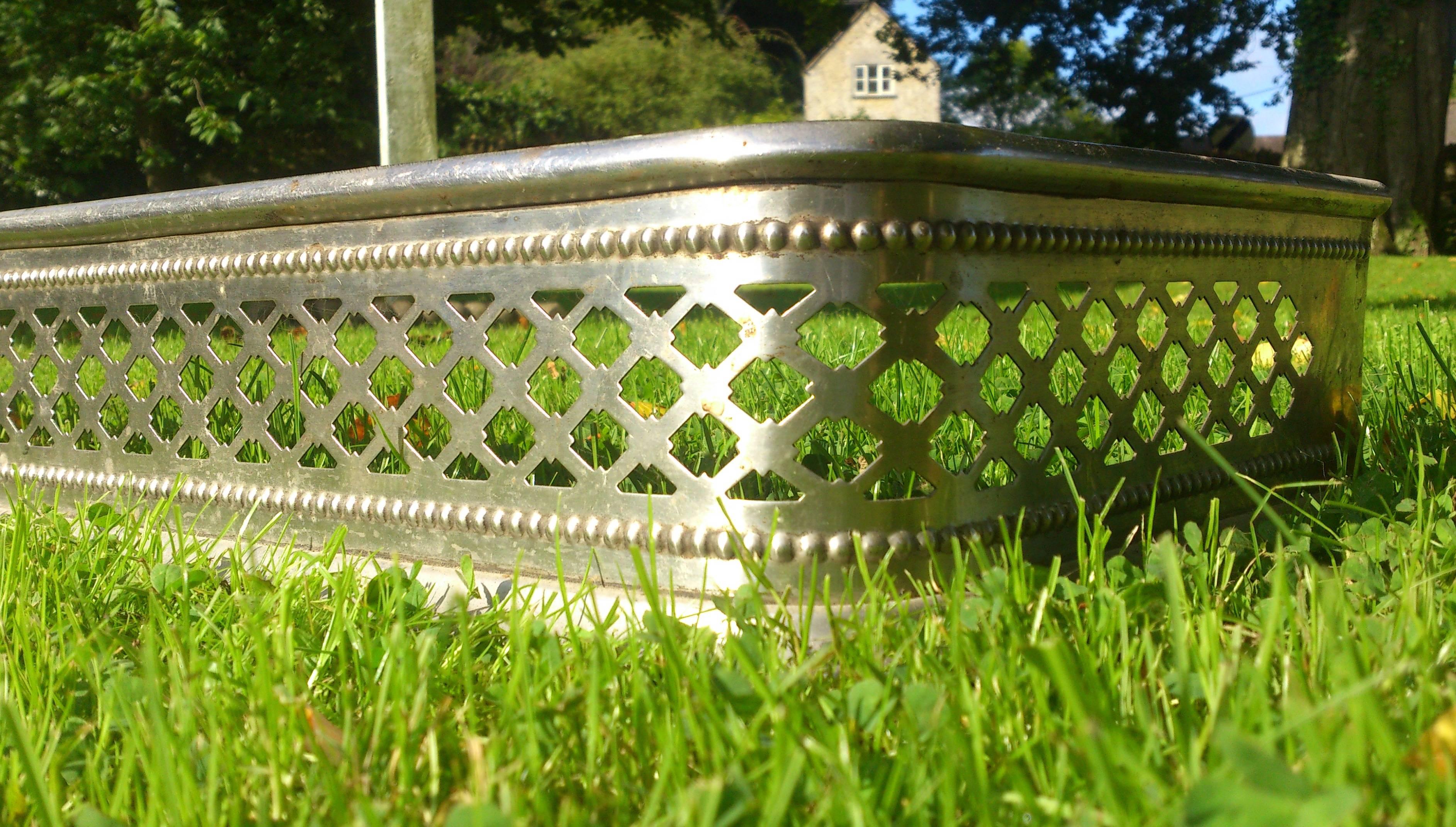 Very Usual Early 20th Century Fire Fender Made of Stainless Steel 2