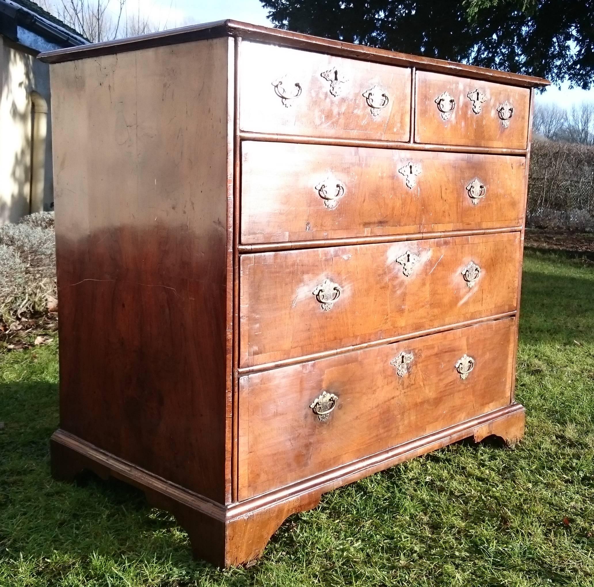 Early 18th Century George I Period Walnut Antique Chest of Drawers 1