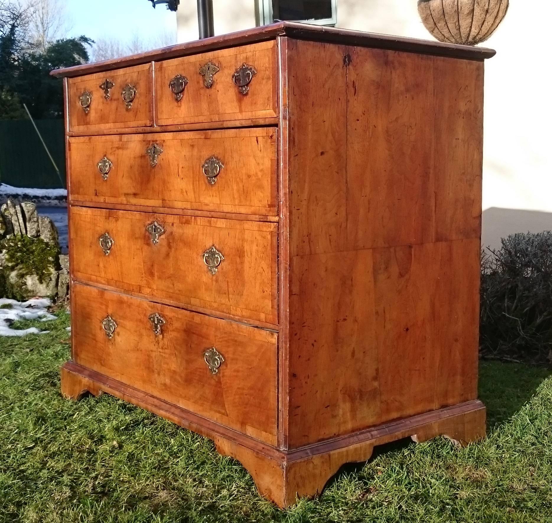 Early 18th Century George I Period Walnut Antique Chest of Drawers 3
