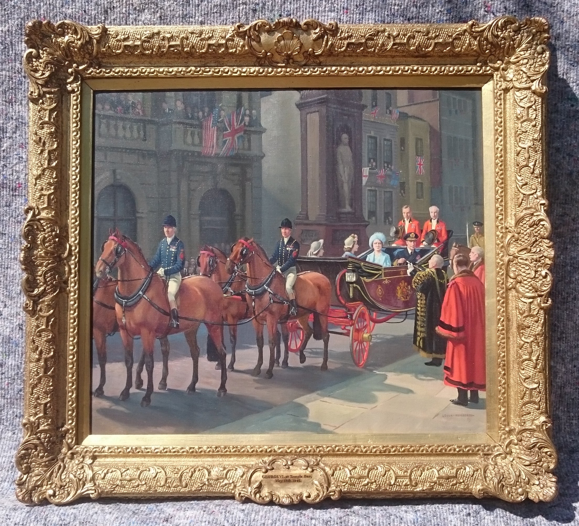 Oil On Canvas Painting The Ve Celebrations Royal Family At