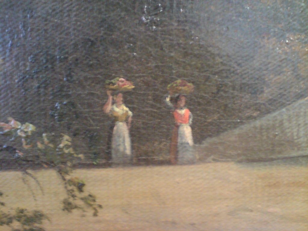 19th Century Oil Painting of Castello di Miramare, Italy, 1875 1