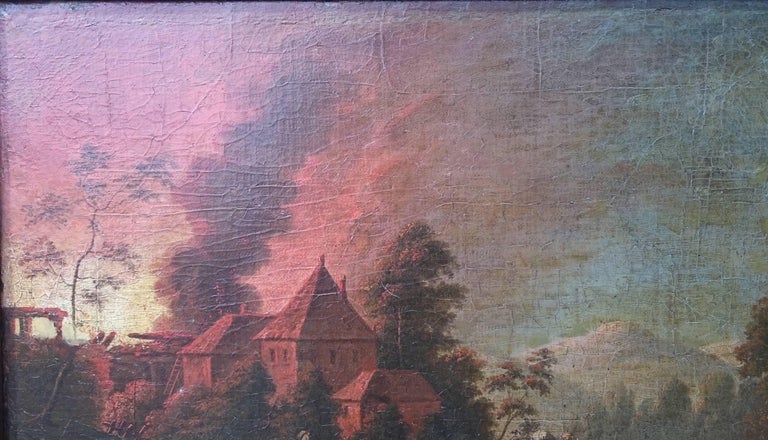 18th Century Oil on Canvas Painting River Landscape Attrib Christian ...