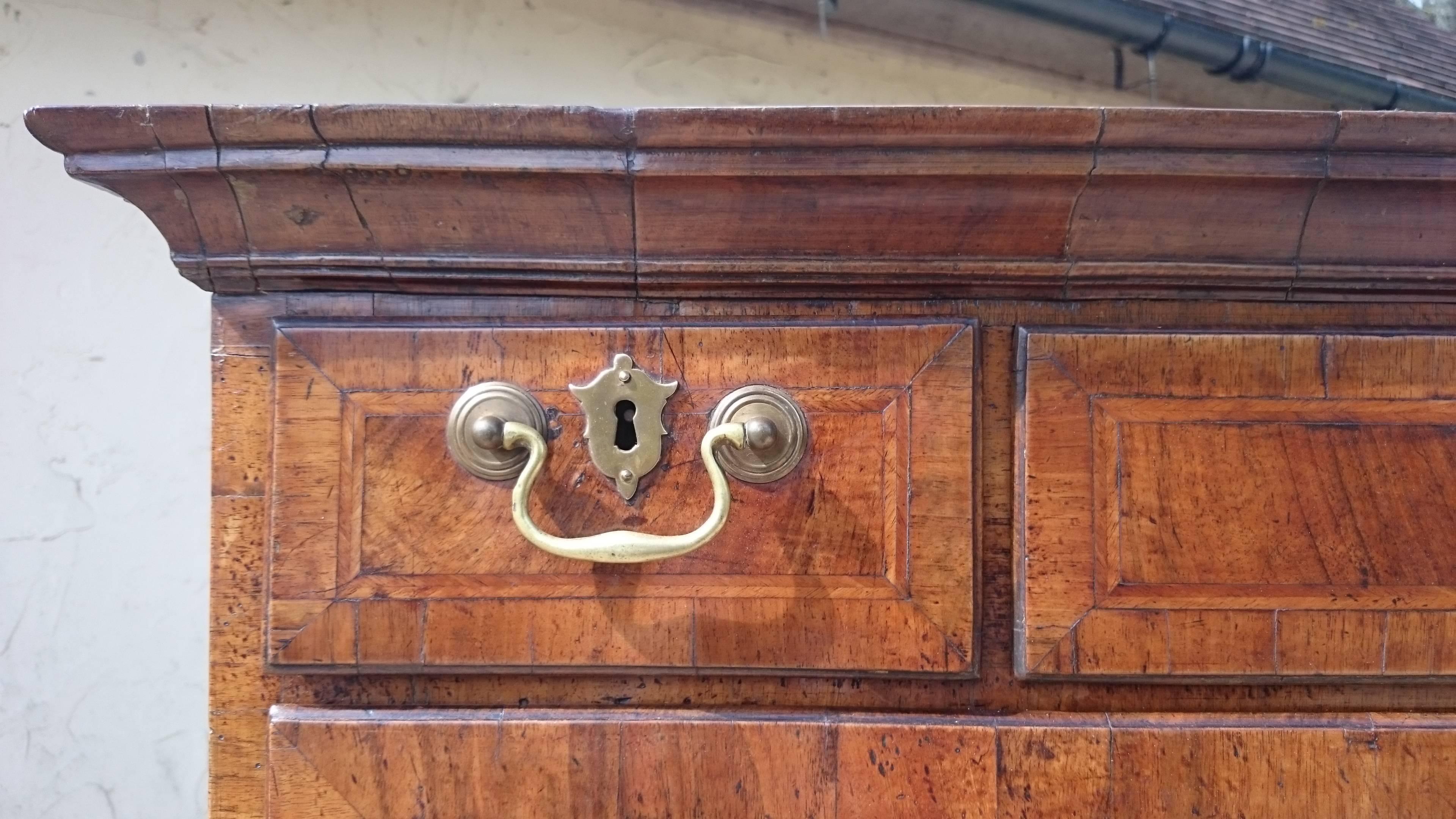 British Early 18th Century Walnut Chest on Chest For Sale