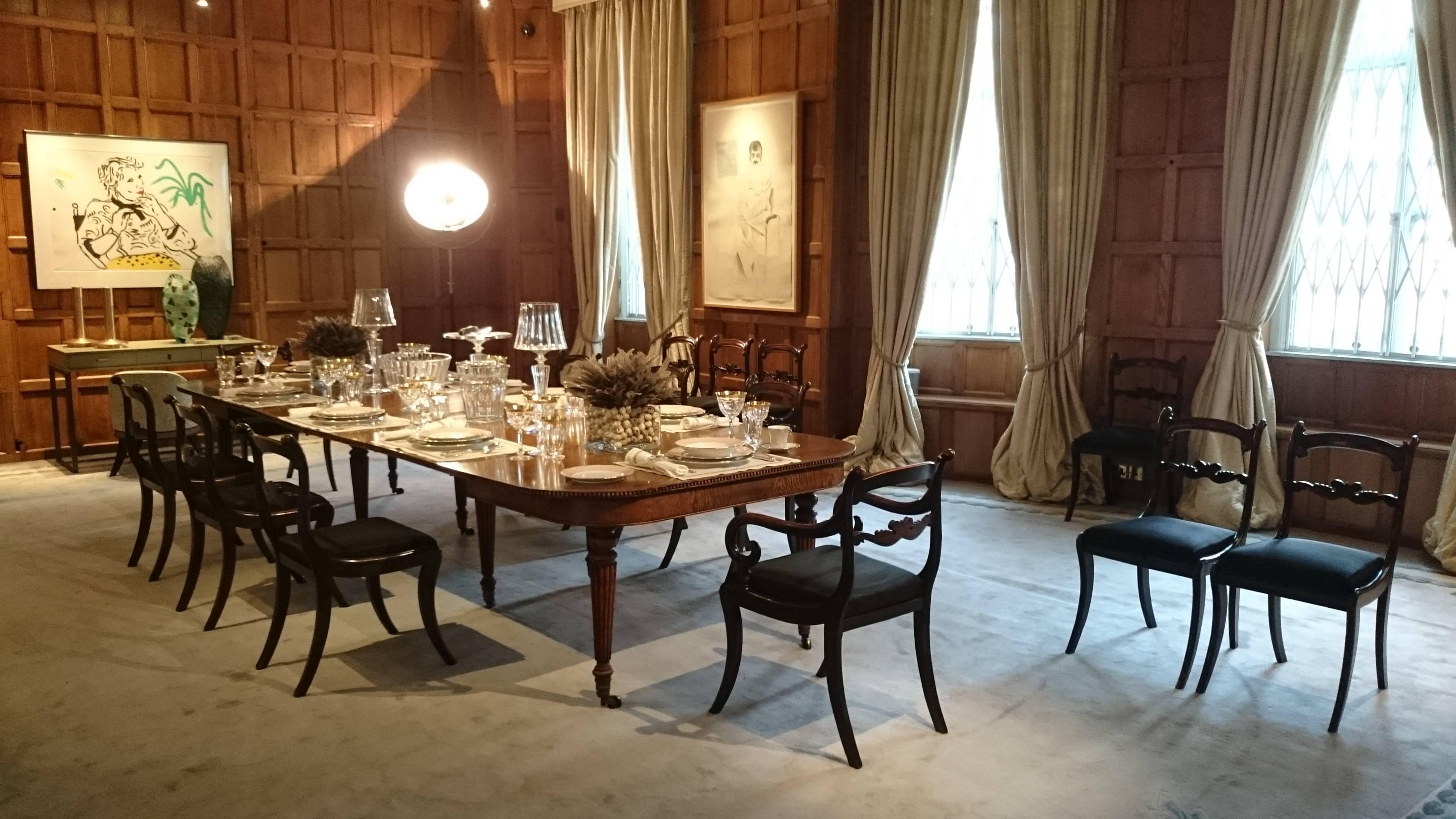 British Large Regency Antique Extending Oak DIning Table