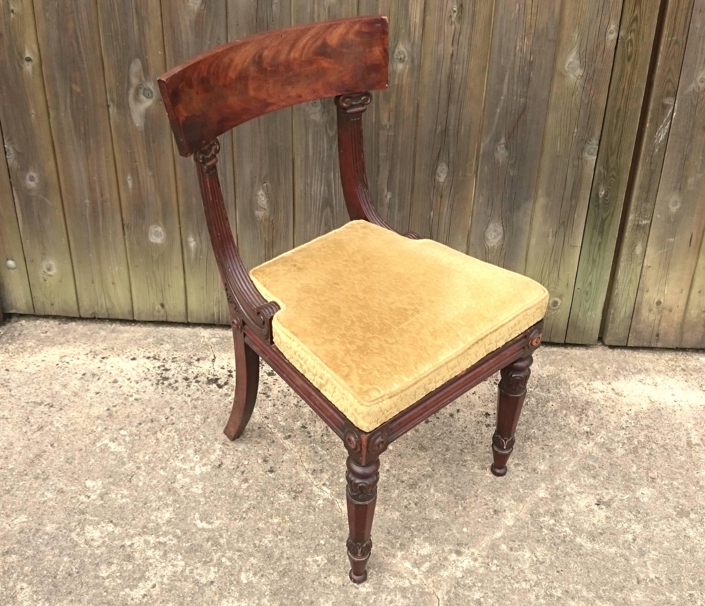 Set of Six Regency Antique Chairs by James Winter of London, England In Excellent Condition In Gloucestershire, GB