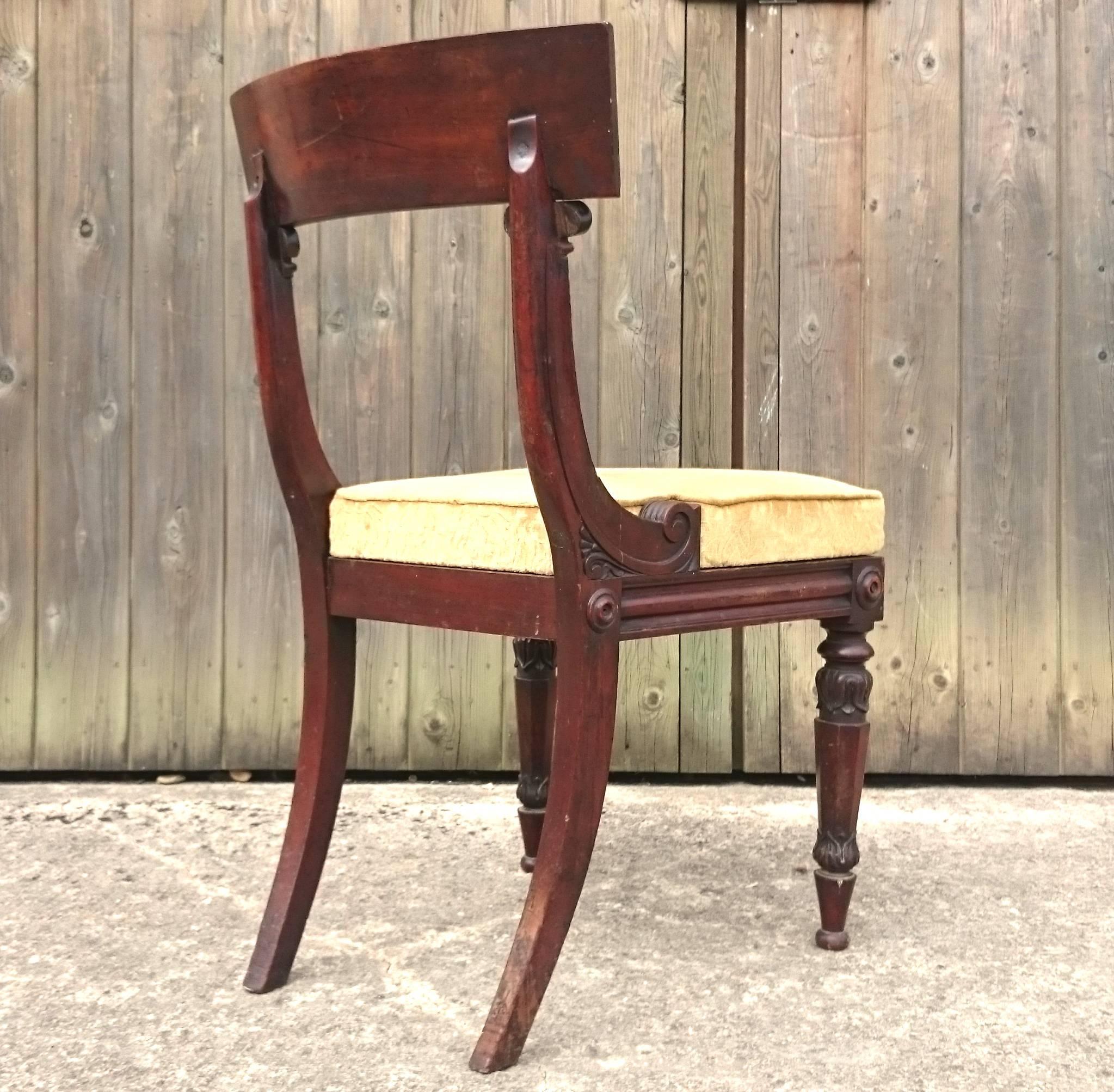 British Set of Six Regency Antique Chairs by James Winter of London, England