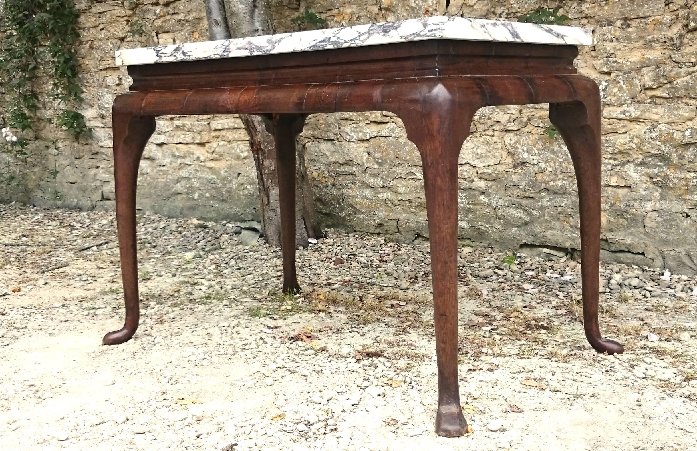 George II Early 18th Century Marble-Top Console Table