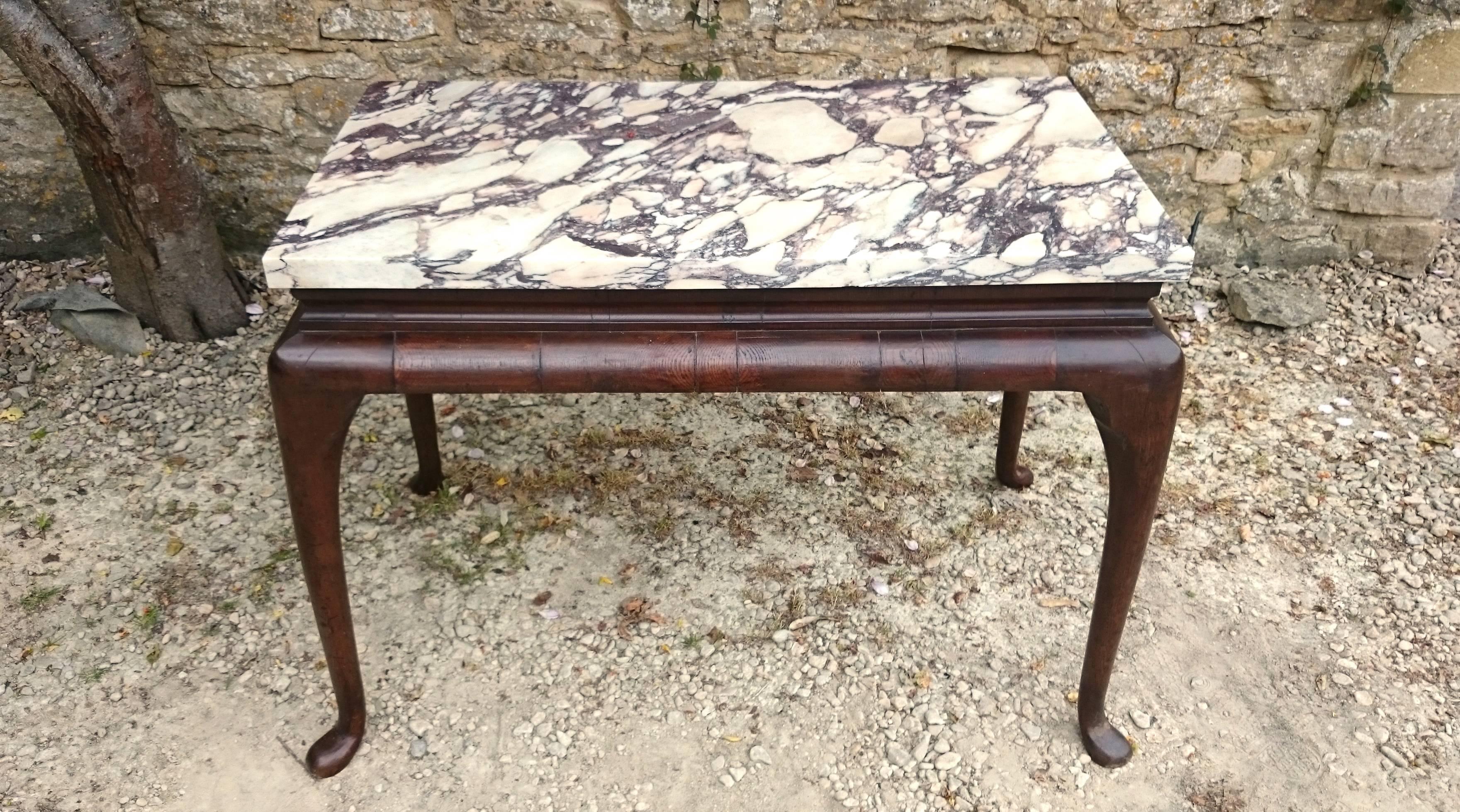 British Early 18th Century Marble-Top Console Table
