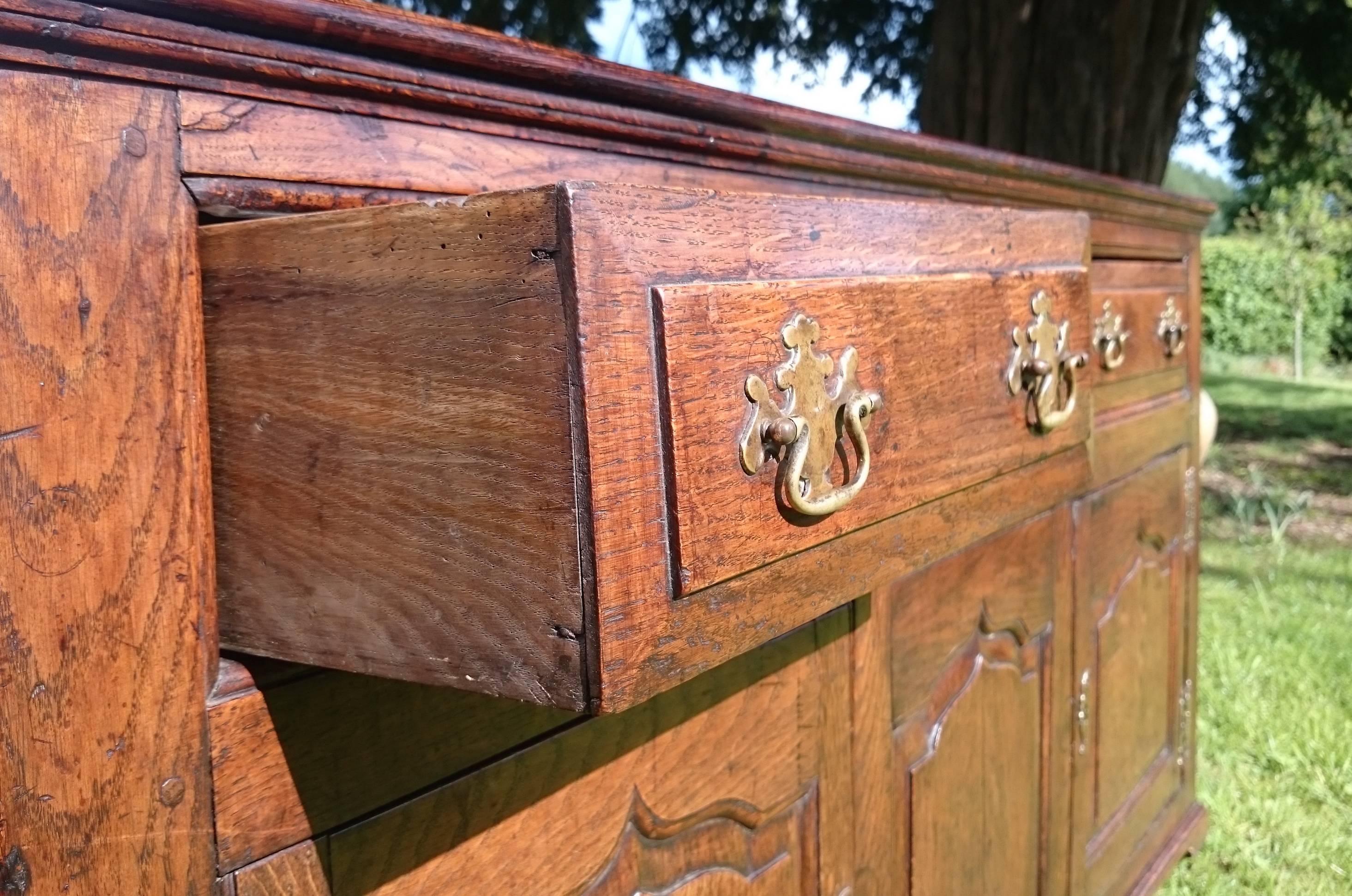 Oak 18th Century Dresser with Cupboards and Drawers