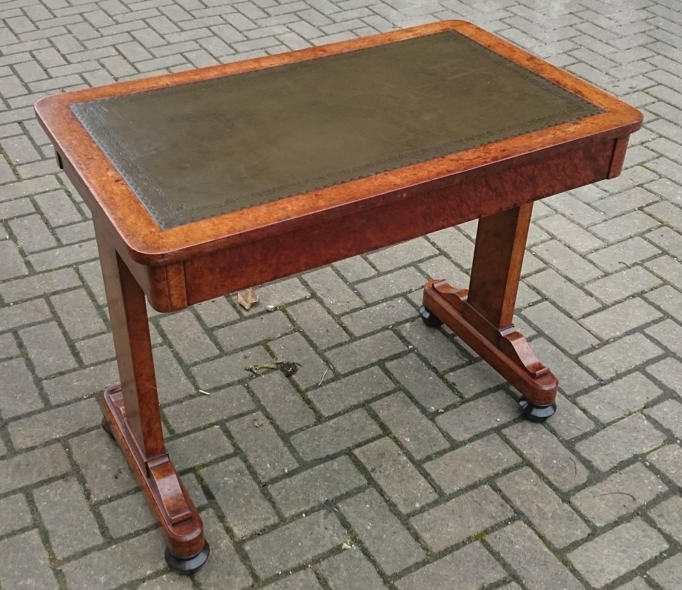 Amboyna Rare and Important Regency Writing Table Made of Expensive Aboyna Wood