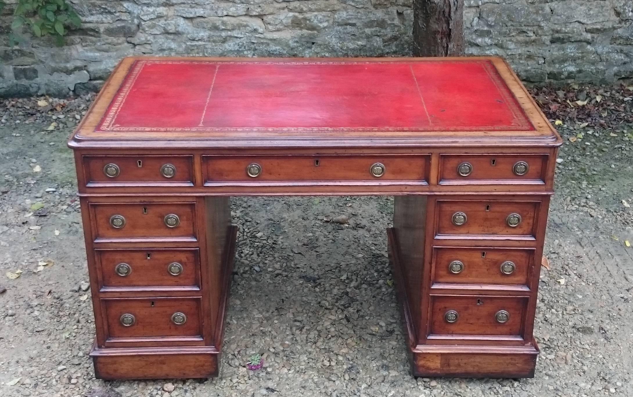 Mahogany 19th Century Pedestal Desk