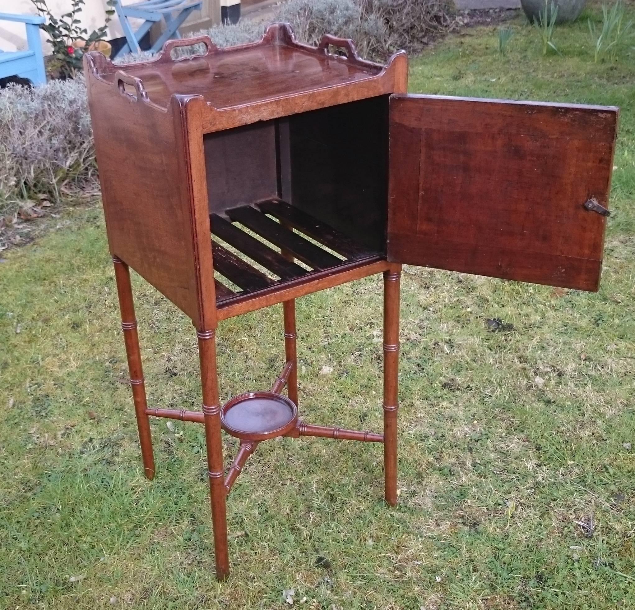 18th Century George III Period Mahogany Bedside Cupboard 1