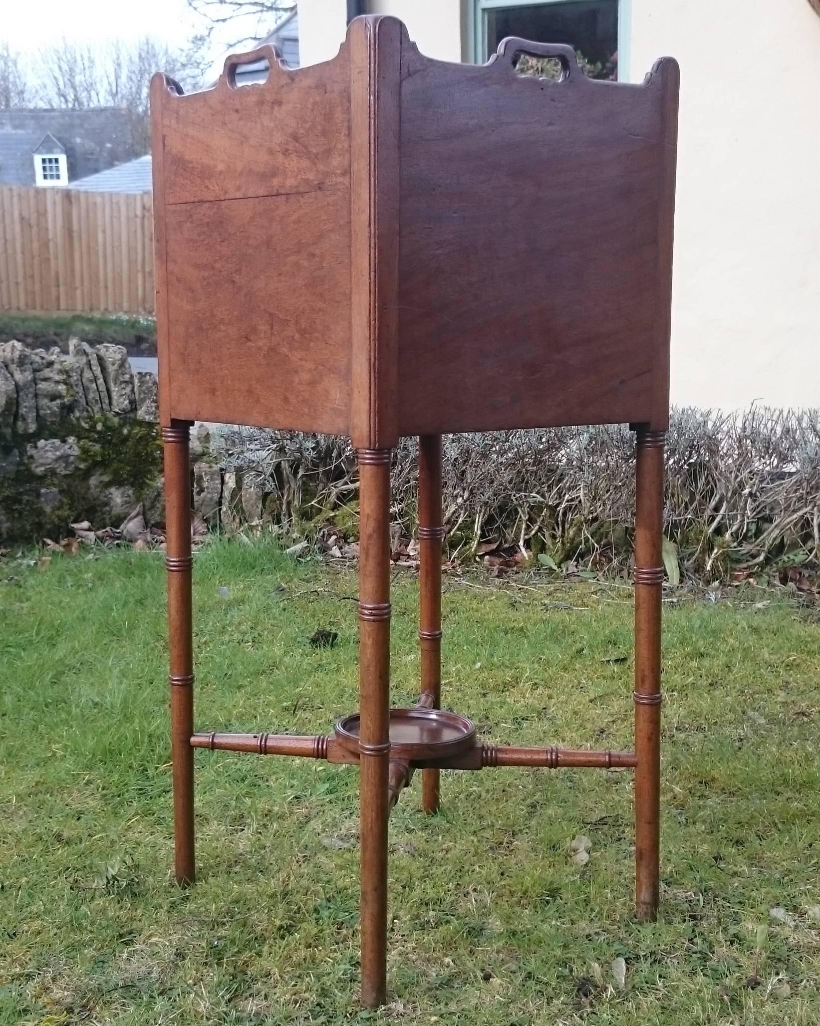 18th Century George III Period Mahogany Bedside Cupboard 2