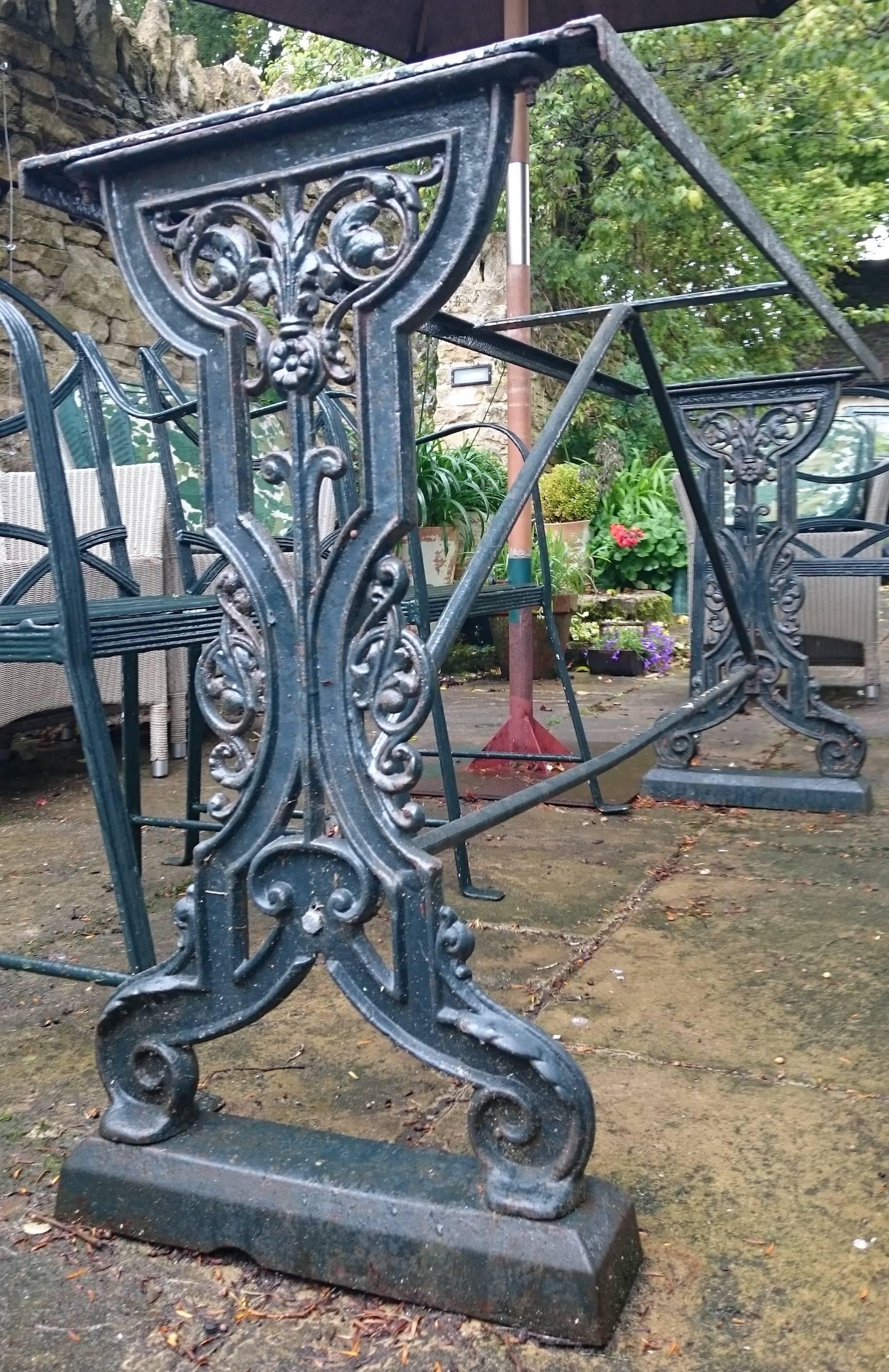 19th Century Victorian Cast Iron Antique Table Base 4