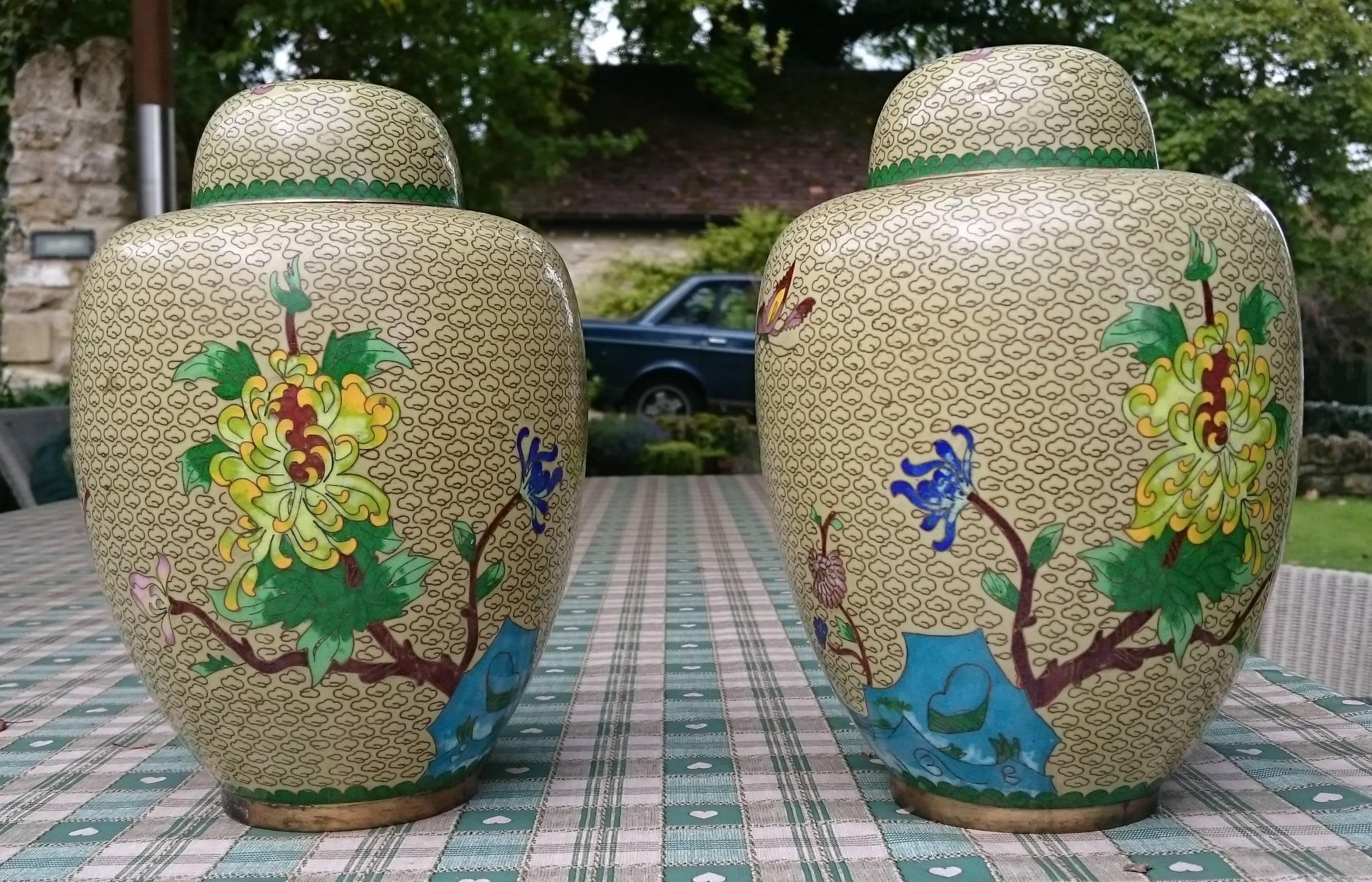chinese cloisonne ginger jars