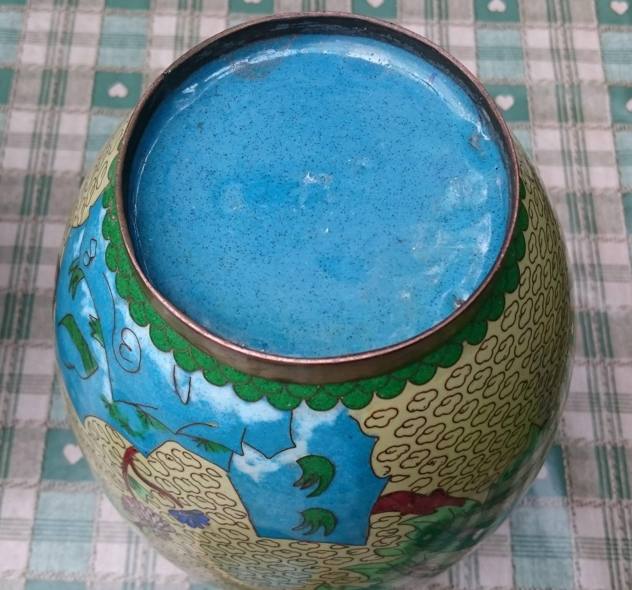 Pair of Chinese Cloisonné Enamel Ginger Jars In Excellent Condition In Gloucestershire, GB