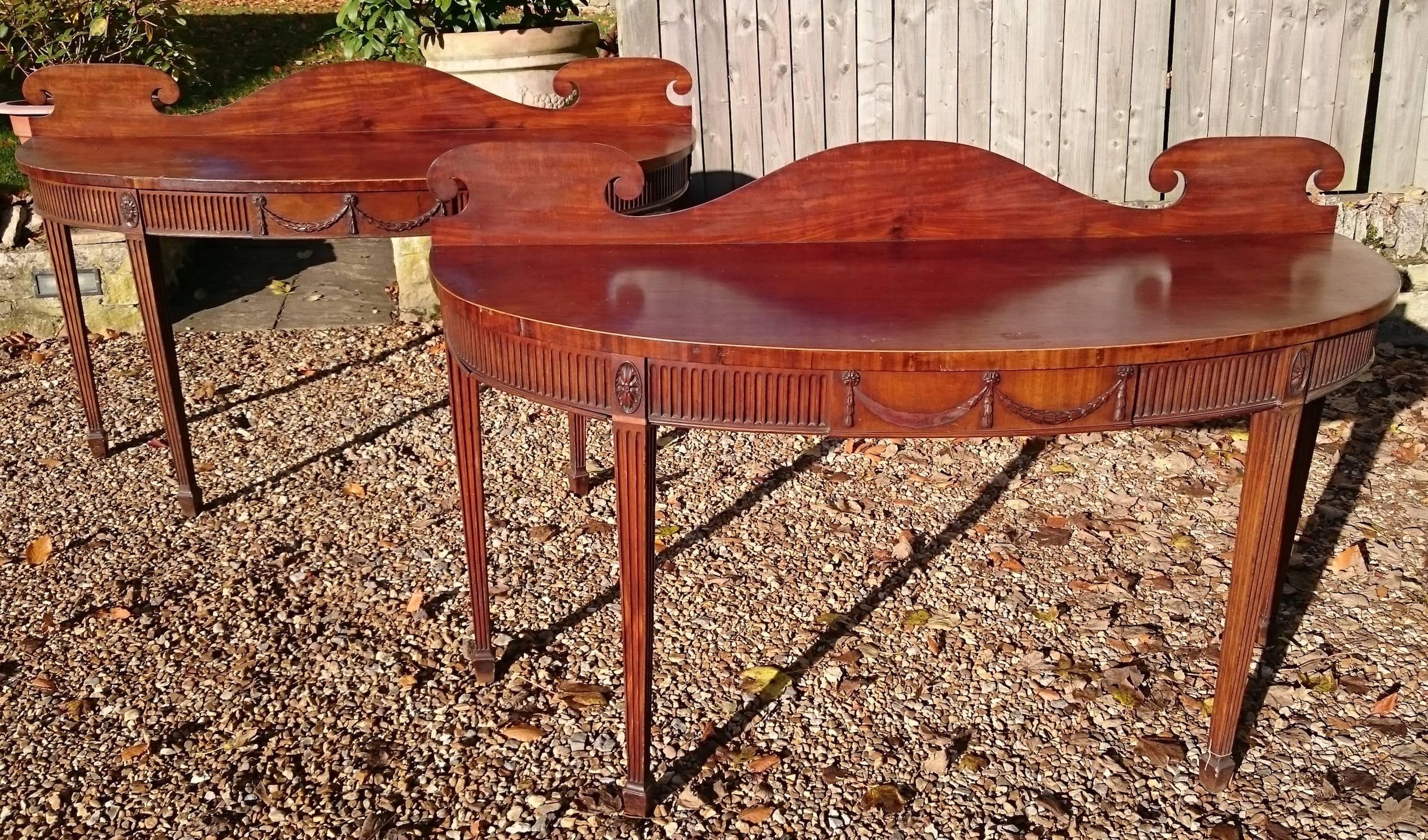 Pair of Early 19th Century George III Period Mahogany Console Serving Tables 2