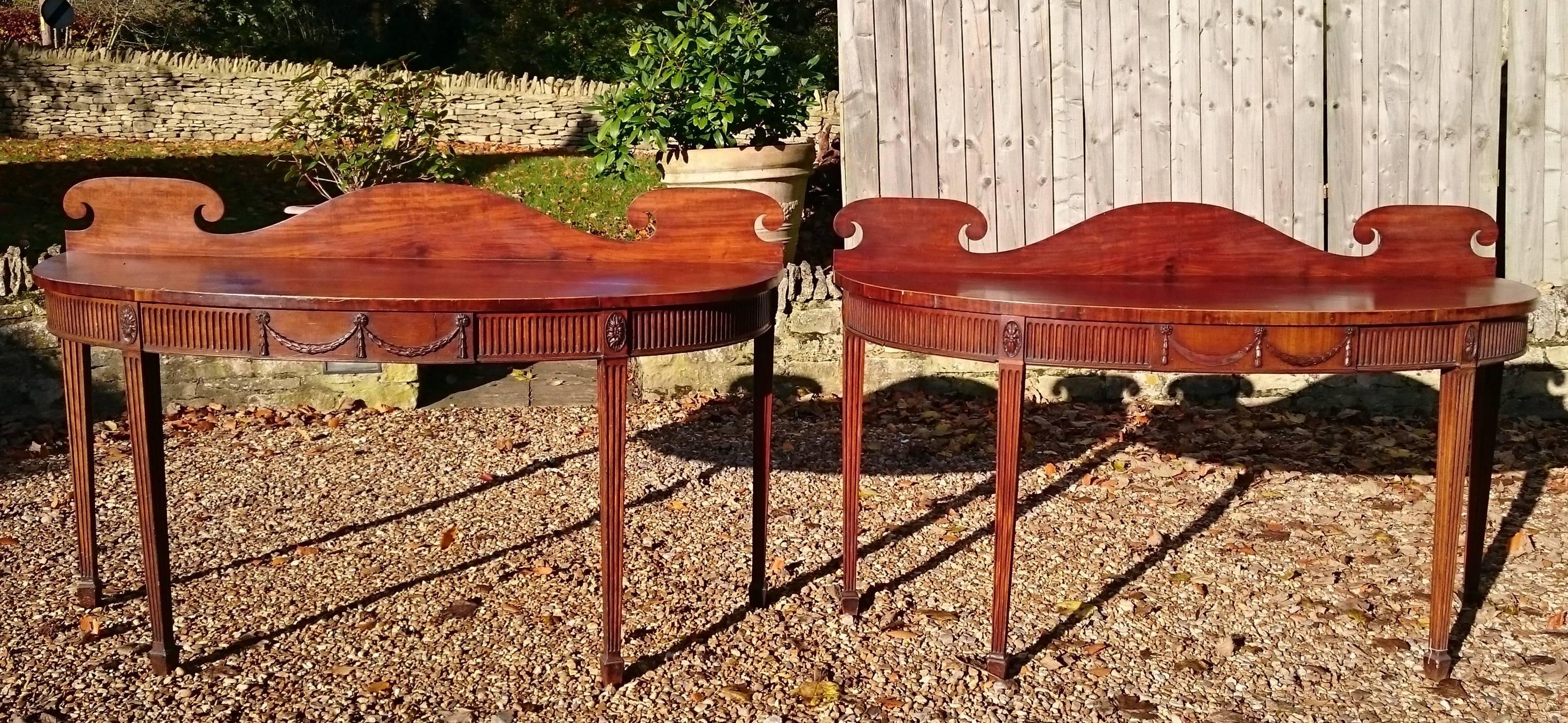Pair of Early 19th Century George III Period Mahogany Console Serving Tables 4