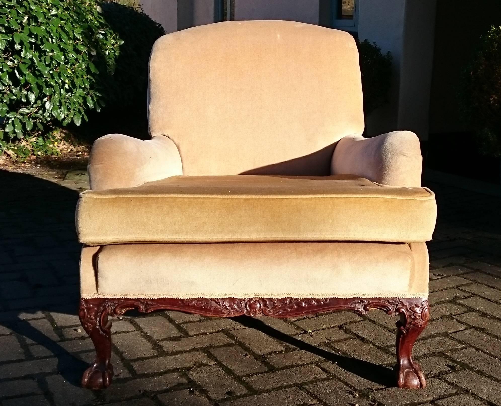 British Howard and Sons of London Grafton Model Chair, Special Order Ball and Claw Foot