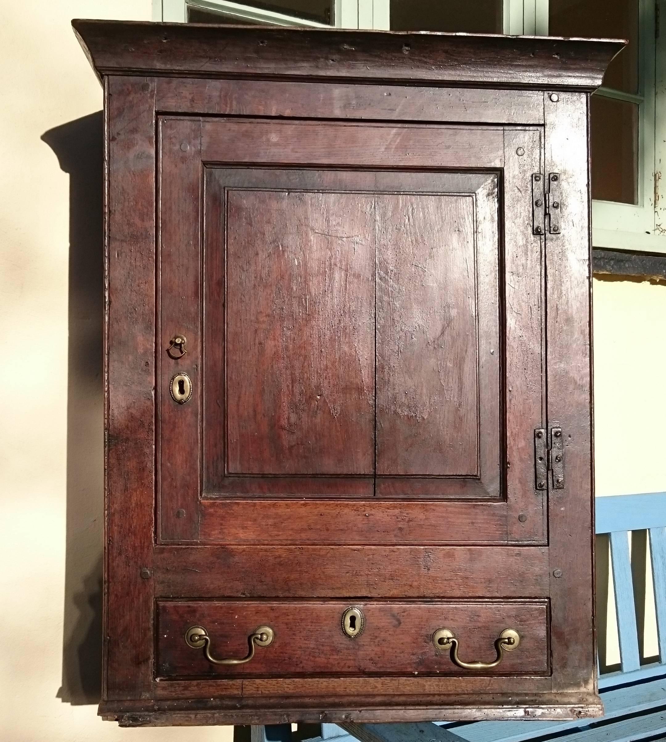 18th Century George II Period Oak Antique Hanging Cupboard 2
