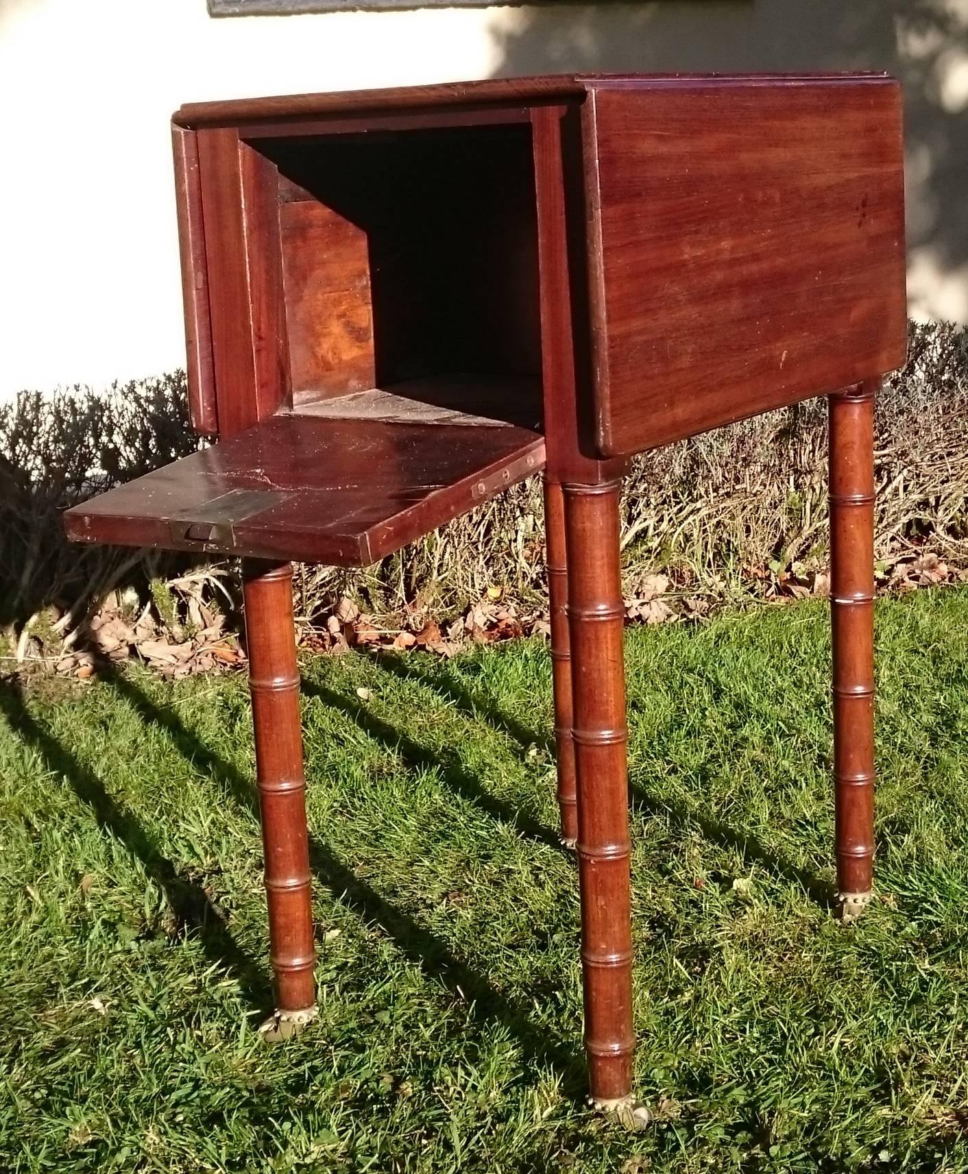 British Early 19th Century Regency Period Mahogany Bedside Cupboard Nightstand For Sale