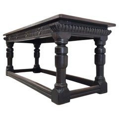 16th Century Elizabethan Carved Oak Refectory Table, Circa 1580
