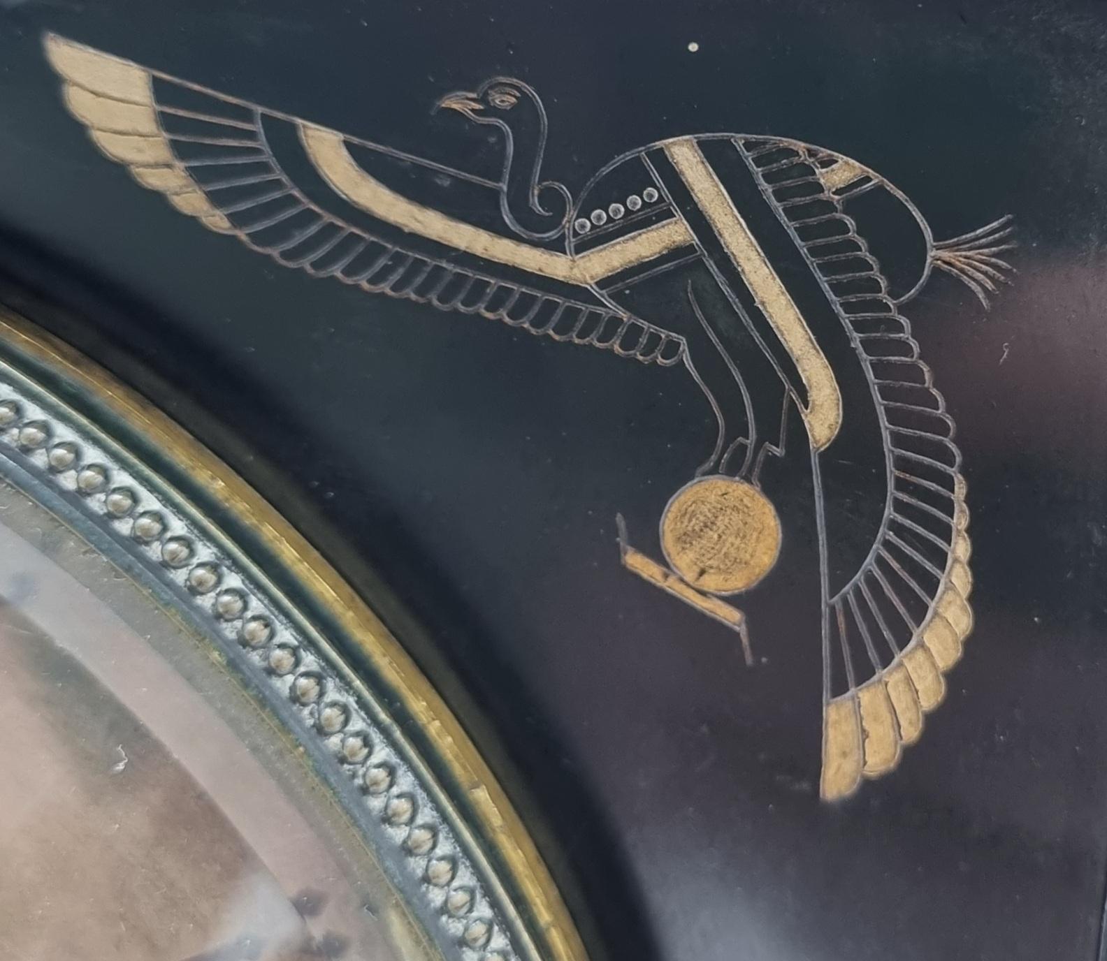 19th Century Egyptian Revival Mantel Clock from Stirling High School For Sale 4