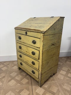 Provincial Hand Painted English Chest of Drawers with Writing Slope
