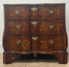 18th-Century Dutch Walnut Marquetry Chest of Drawers