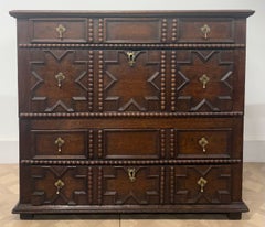 17th Century Geometric Design Oak Chest of Drawers