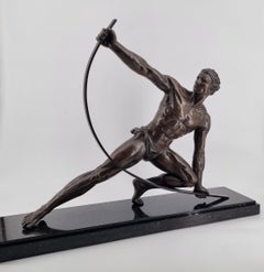 Escultura Art Déco de un atleta, «Le Bendeur», de Jean de Roncourt