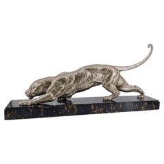 Art-Déco-Skulptur „Jagender Panther“ von D. H. Chiparus