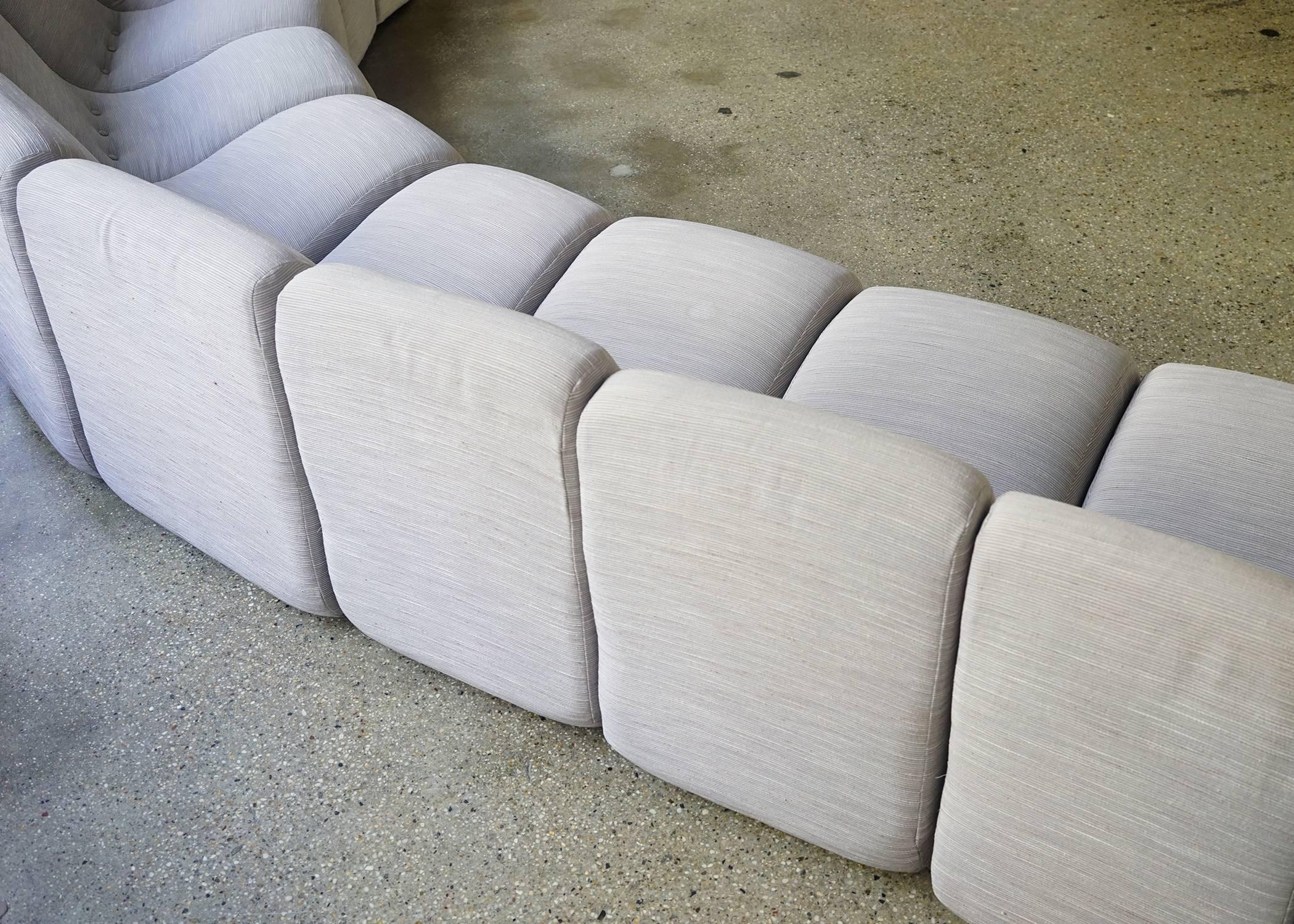 Late 20th Century Serpentine Sectional by Milo Baughman