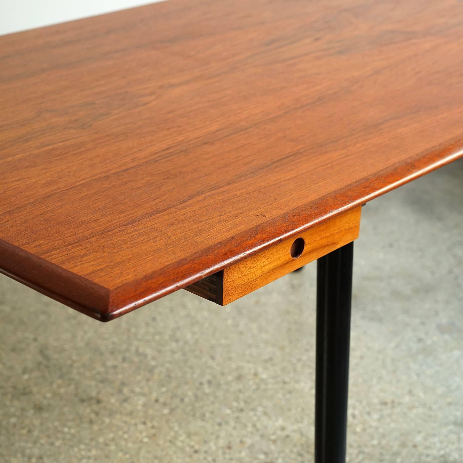 Teak Convertible Danish Desk, Dining Table or Partners Desk For Sale