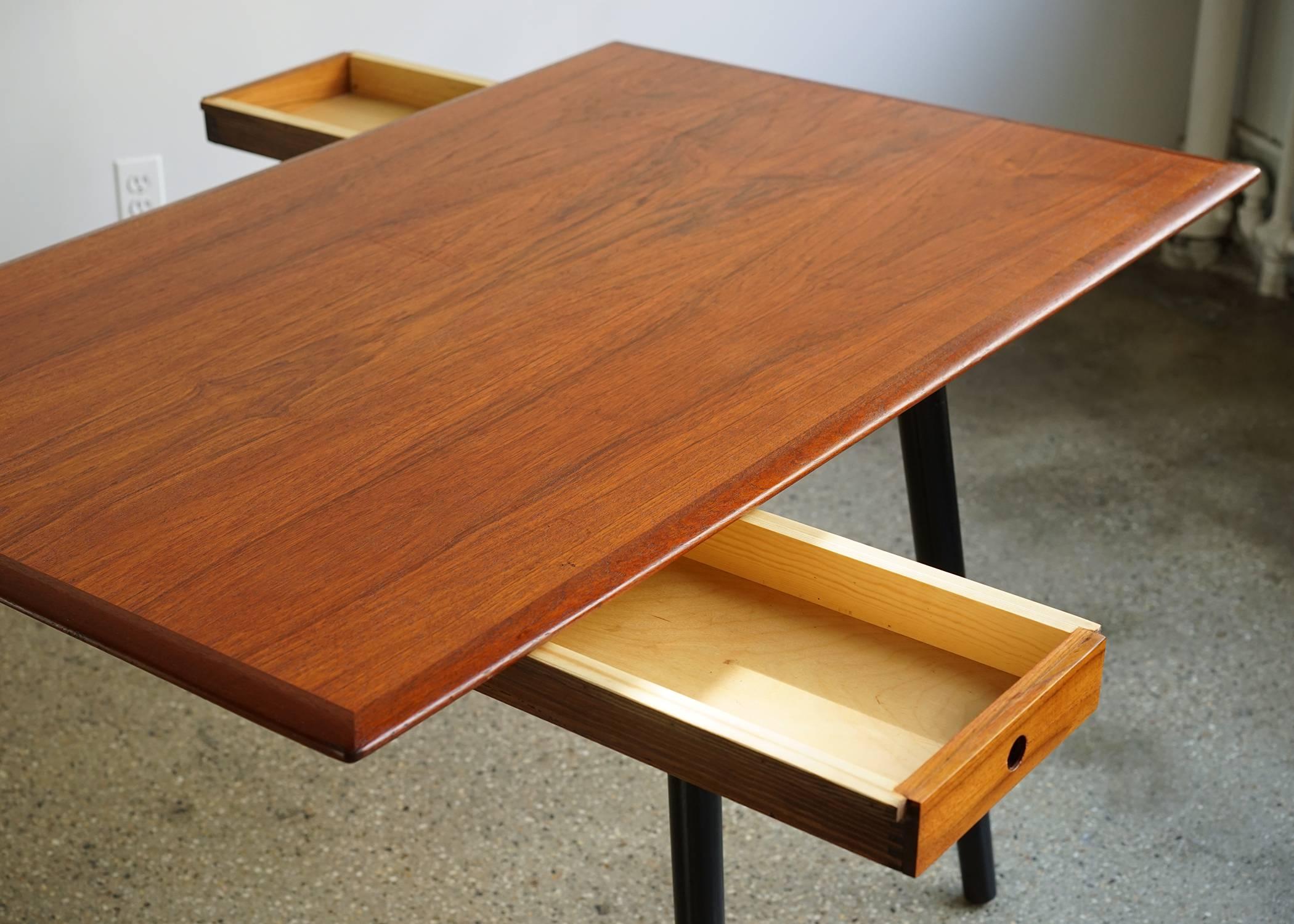 Scandinavian Modern Convertible Danish Desk, Dining Table or Partners Desk For Sale