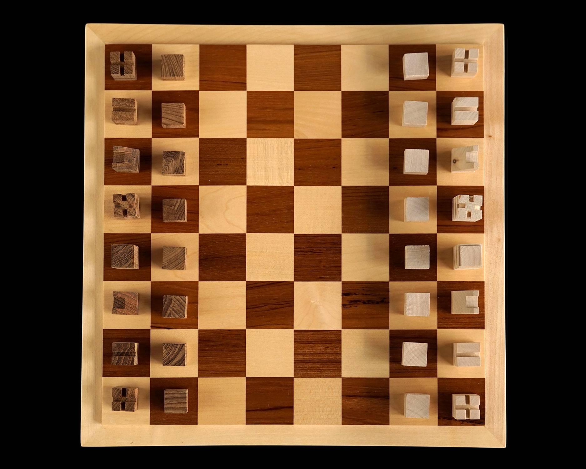 Wood Danish Modern Chess Set by Henning Bang