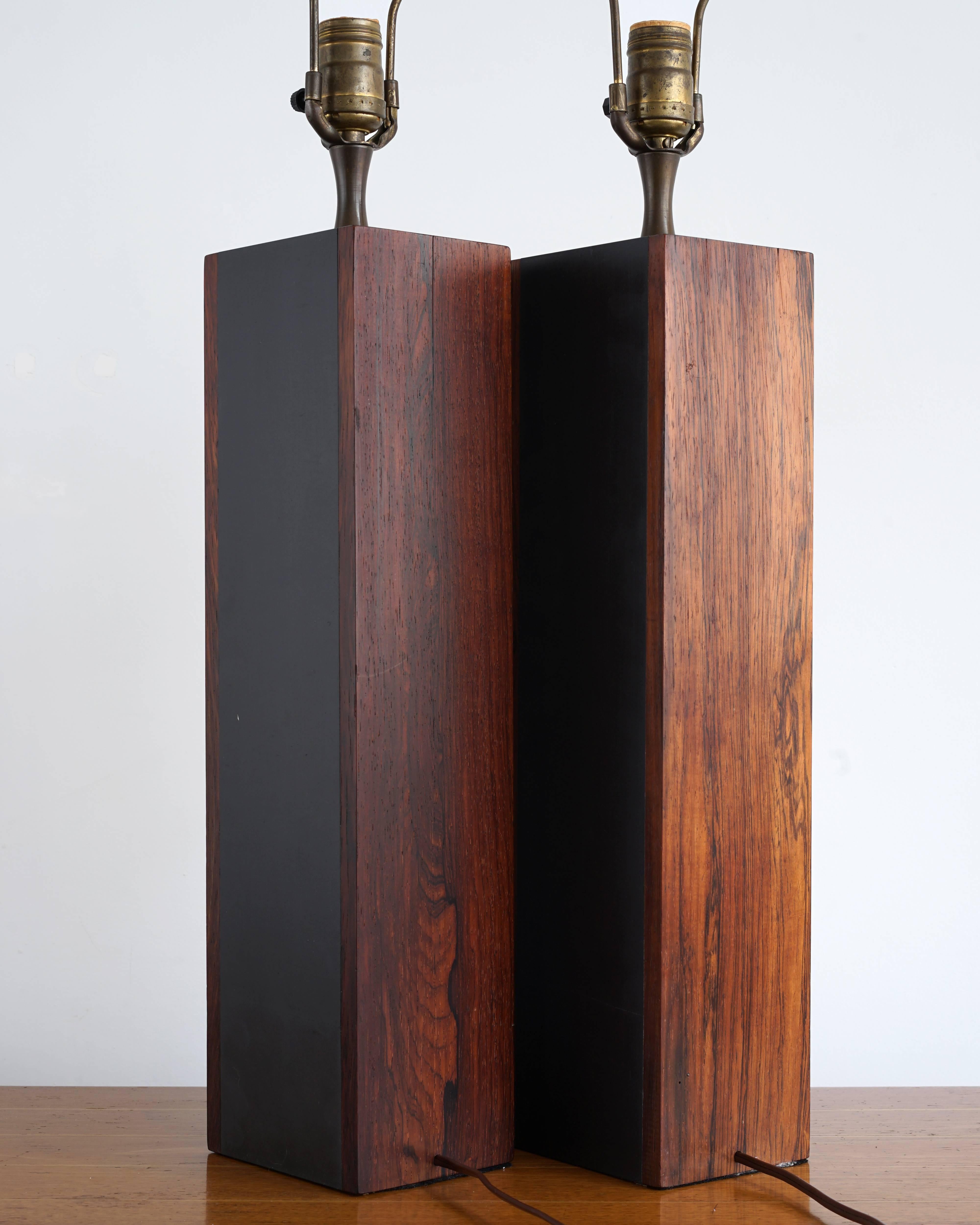 20th Century Rosewood Lamps
