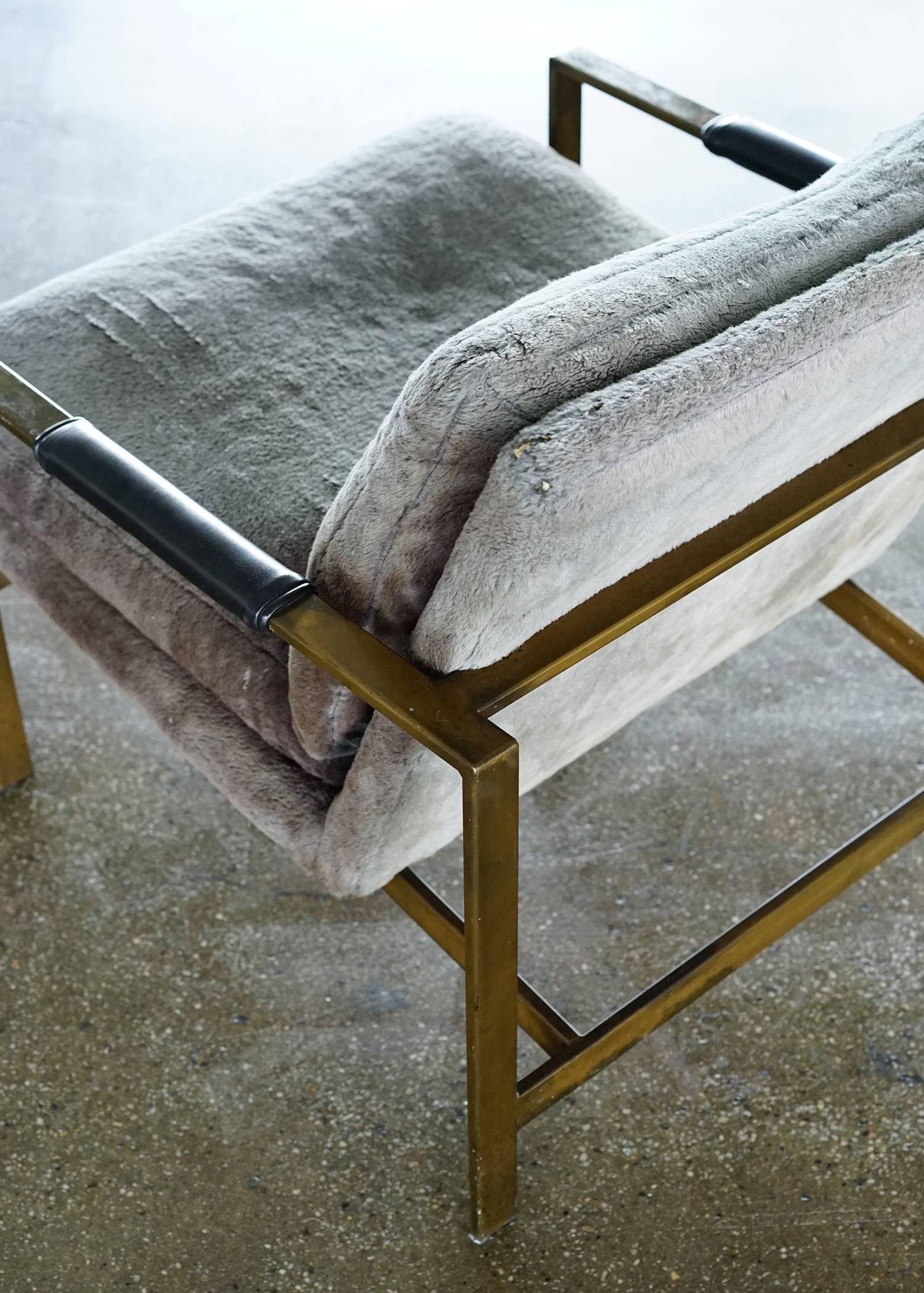 Mid-20th Century Milo Baughman Bronze Lounge Chairs