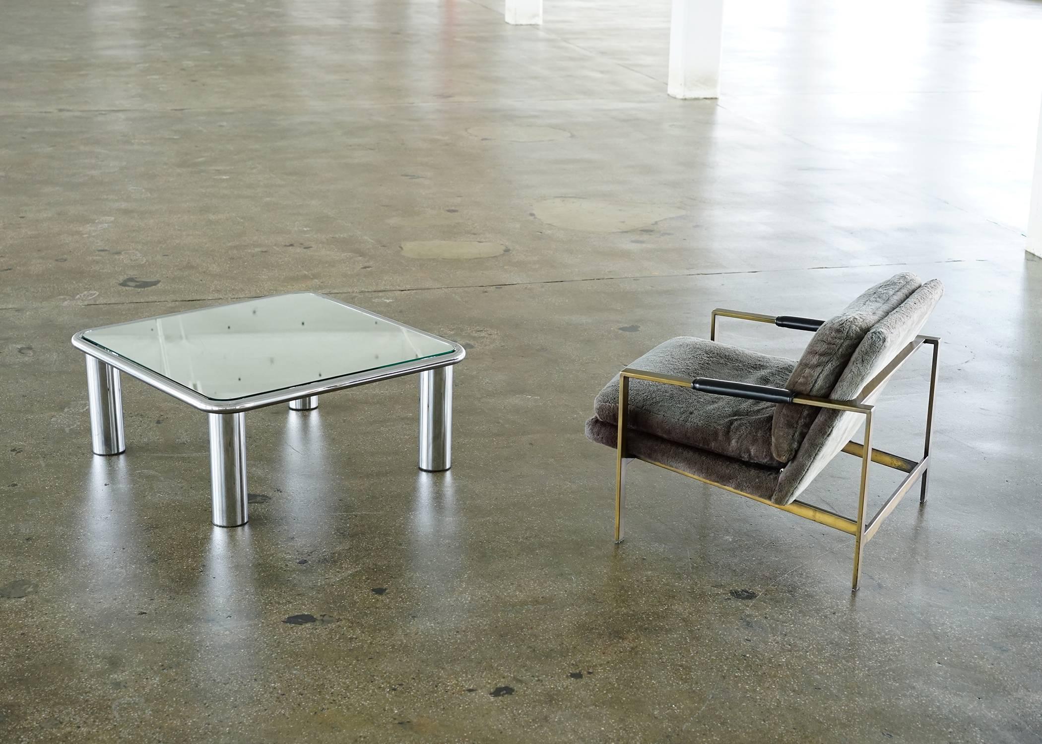 Milo Baughman Bronze Lounge Chairs 3