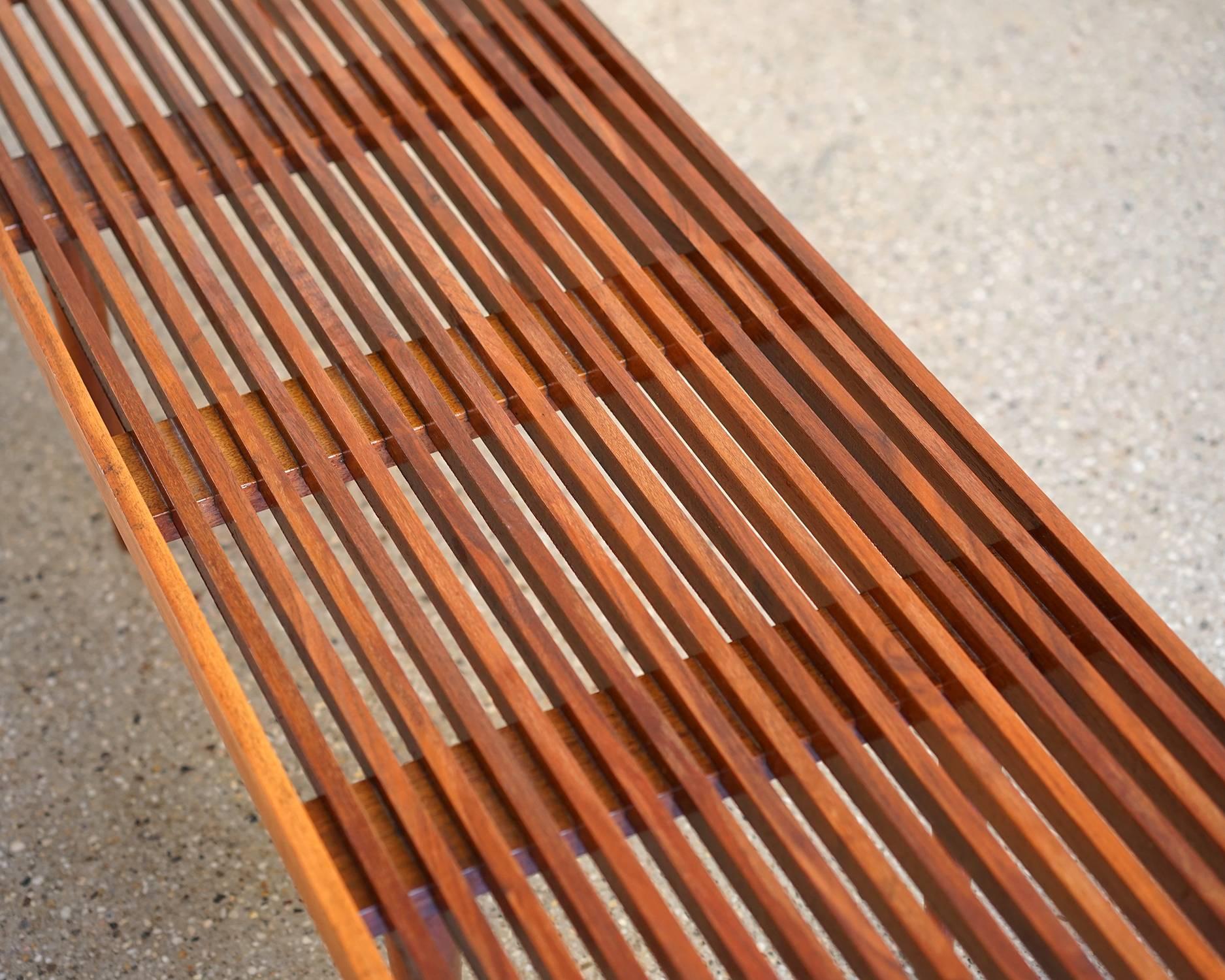 Walnut Slatted Bench or Table by Mel Smilow