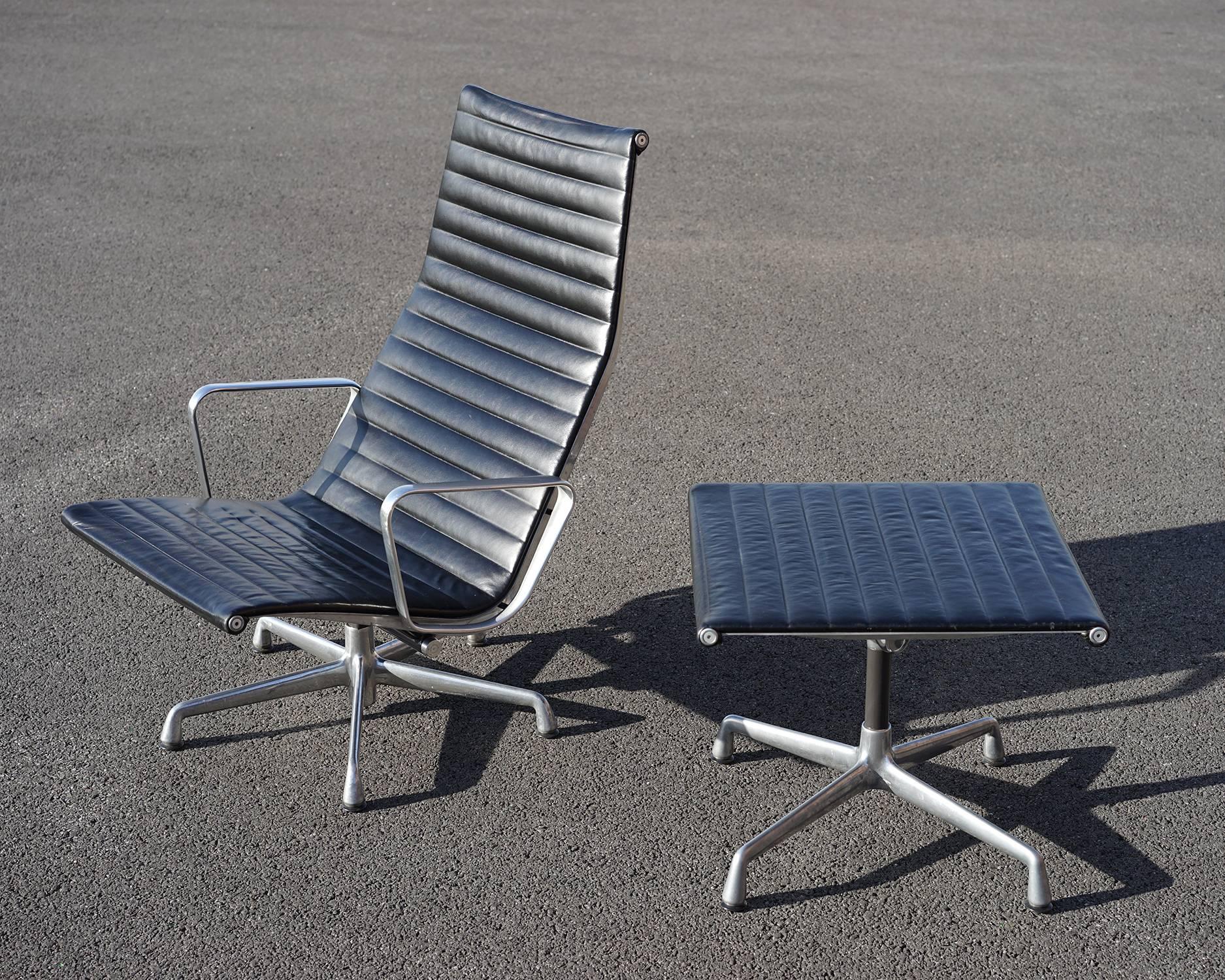 Eames Aluminium Group Lounge Chair and Ottoman 3