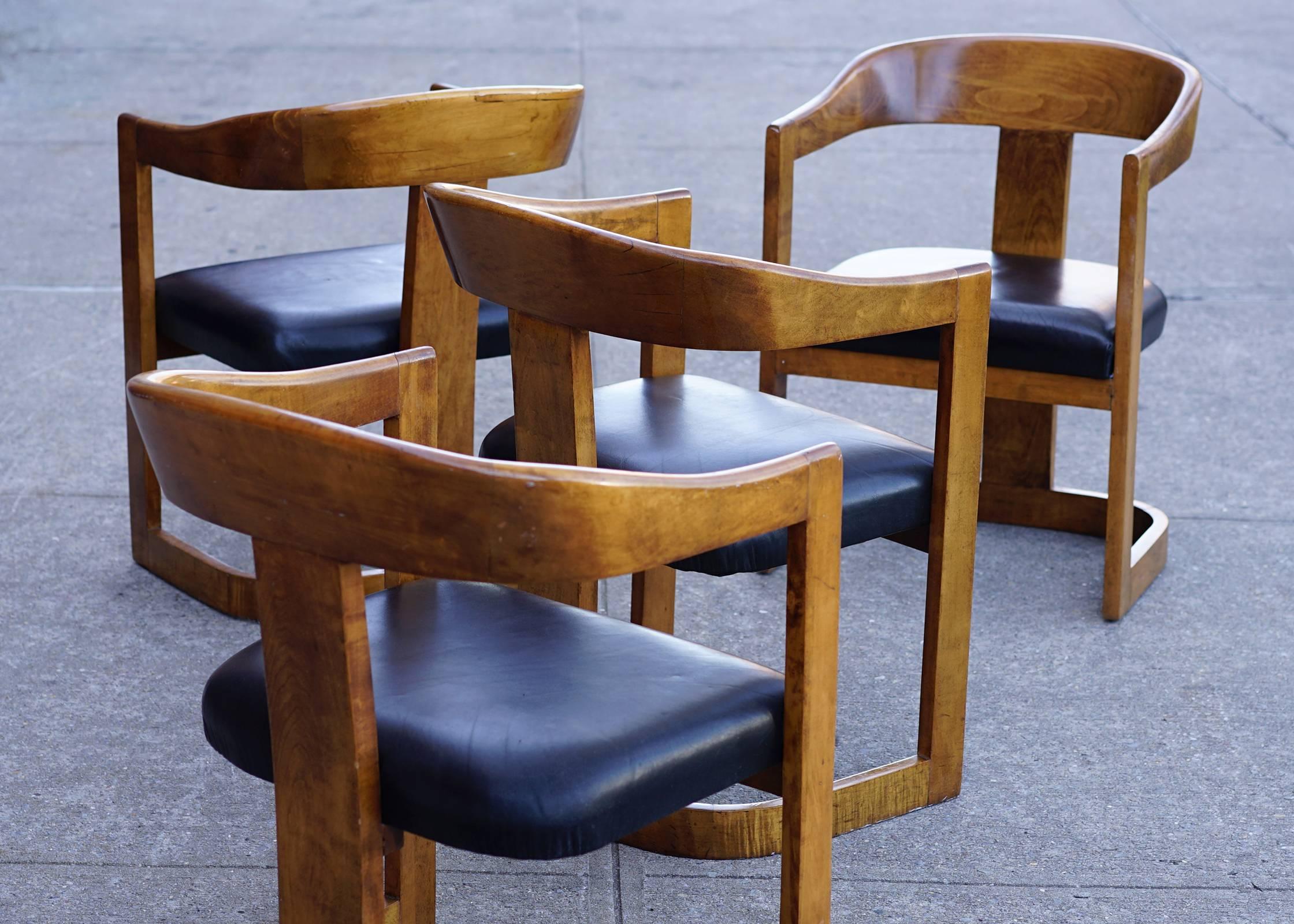 Leather Karl Springer Style Chairs