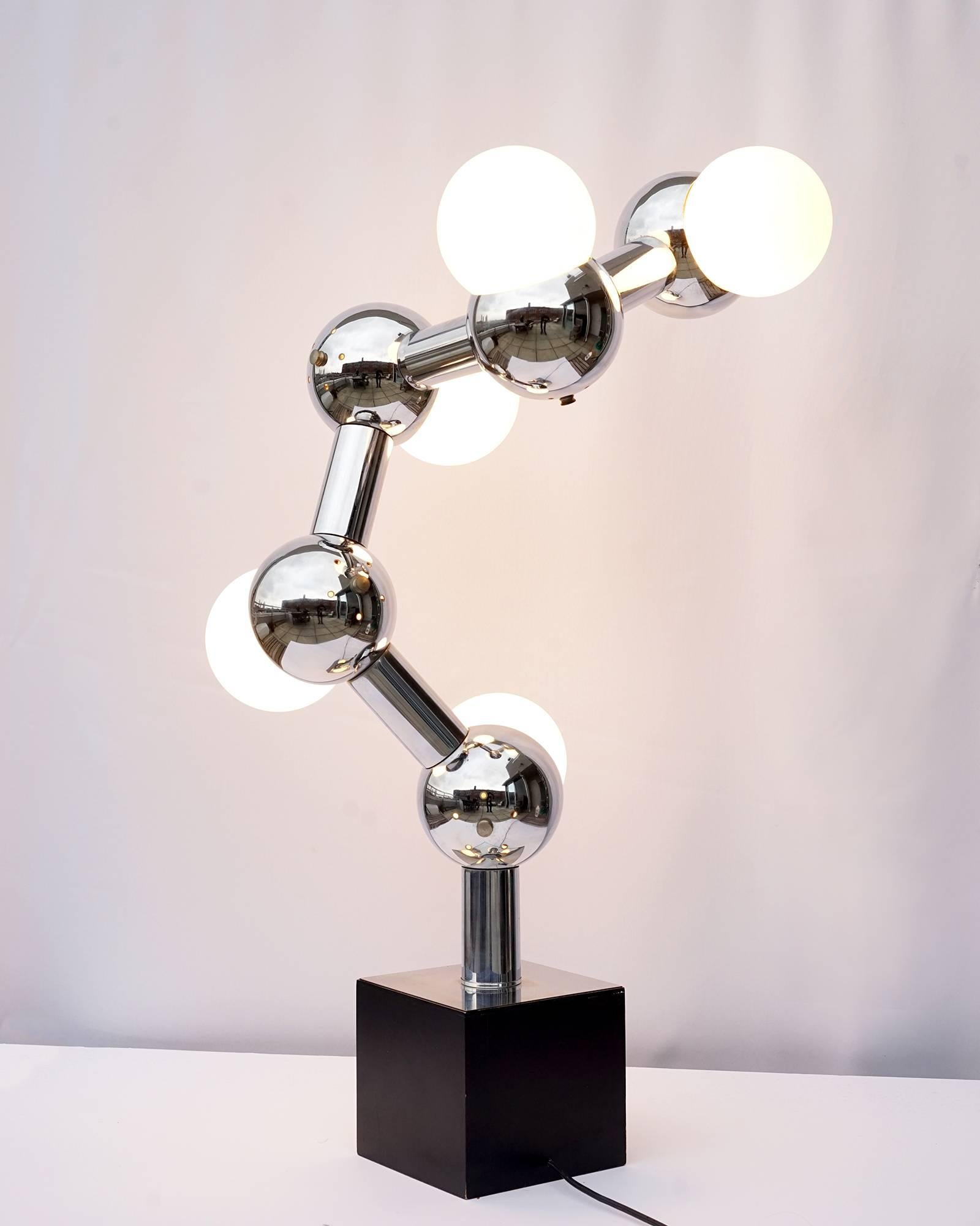 Space Age Chrome Molecule Lamp 1