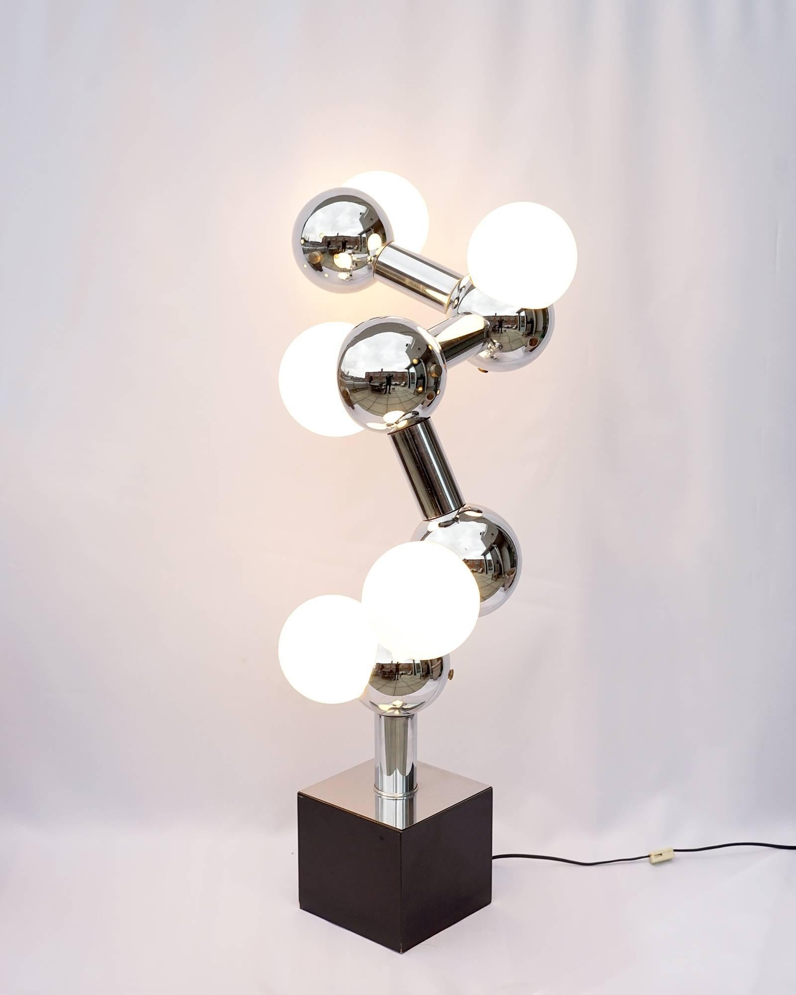 Space Age Chrome Molecule Lamp 2