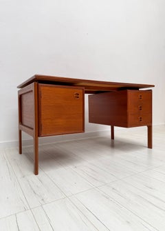 1960s Vintage Danish Design Teak Desk by G.V. Gasvig for G.V. Møbler