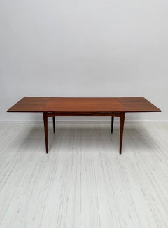 1960s Scandinavian Teak Mid-Century Extendable Dining Table