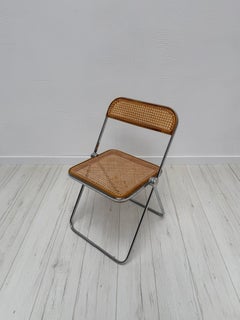 1960s Vintage Plia Cane Folding Chair by Giancarlo Piretti for Anonima Castelli